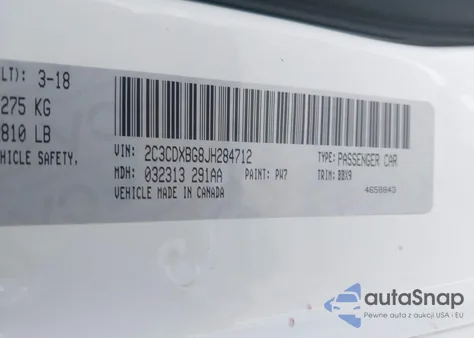 2018 Dodge Charger Sxt Rwd z USA, uszkodzony, nr VIN 2C3CDXBG8JH284712